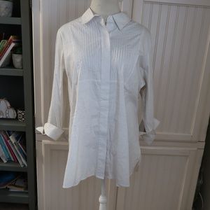 ASHLEY STEWART BLACK & WHITE DOTTED BUTTON DOWN 24